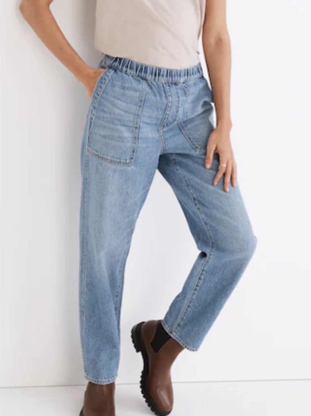 Madewell stretch waist pull on denim jeans ladies size XS